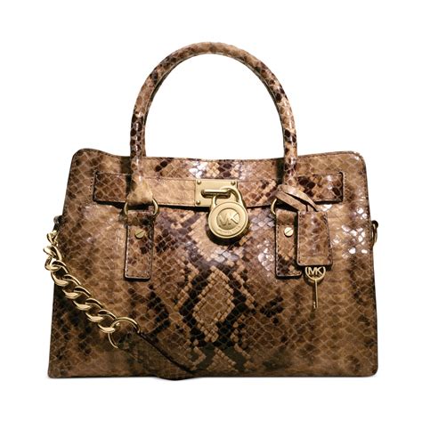 michael kors hamilton east west python satchel|MICHAEL Michael Kors Hamilton Large East West Satchel.